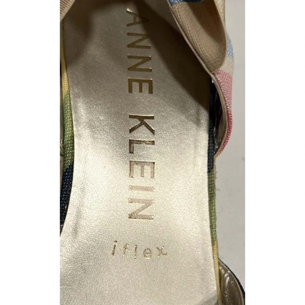 Anne Klein Acer Rainbow Espadrille Wedge Sandals Jute Slip‎ On Shoes Size 7